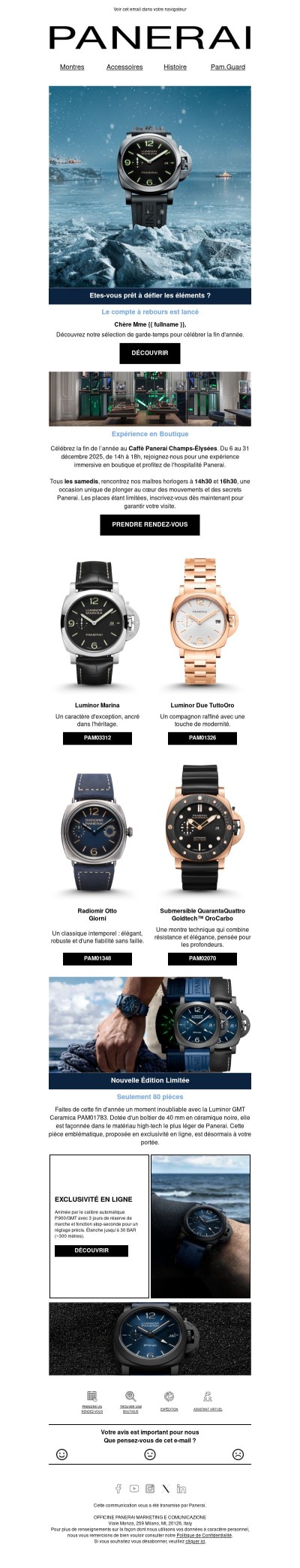 Célébrez la fin d'année au Caffè Panerai Champs-Elysées