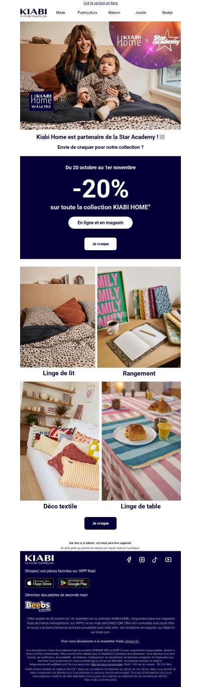 -20% sur la collection KIABI HOME 🏡