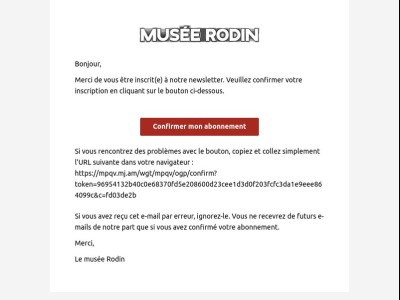 Abonnement à la newsletter du musée Rodin
