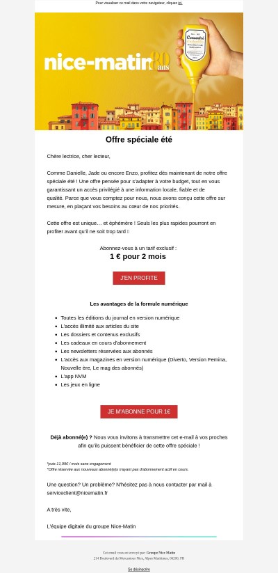 Informez-vous tout l’été à prix mini