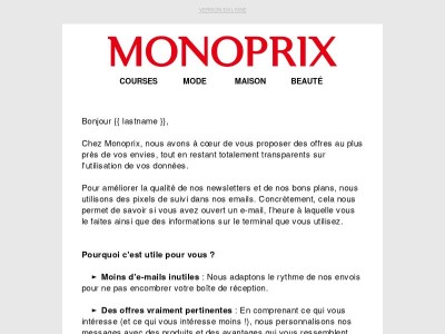 {{ lastname }}, on fait le point sur vos newsletters Monoprix 💌