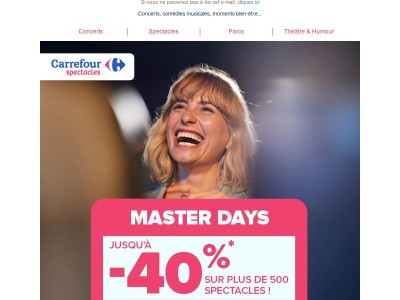 Plus de 500 spectacles à -40%, profitez-en !