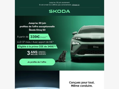 le Škoda Elroq dès 339€/mois ⚡