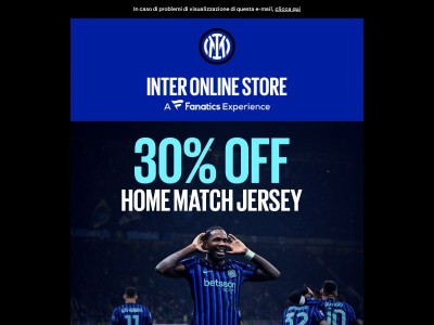 An unmissable week: -30% on the Home match jersey ⚫🔵