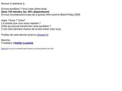 ⏳ 2h30 minutes pour profiter de -30%... après c'est fini.