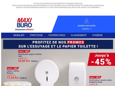 Jusqu'à -45% : réduisez vos coûts sur l'essuyage et le papier toilette !