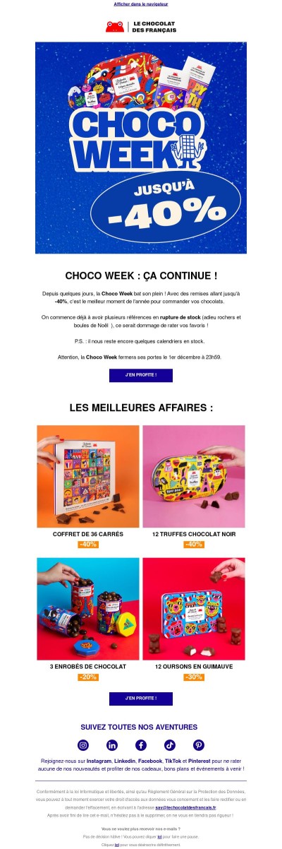 🍫 Choco Week, ça continue  {{ lastname }}