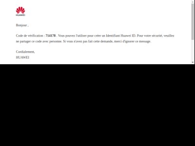 Vérification d'adresse e-mail utilisée pour l'identifiant HUAWEI ID
