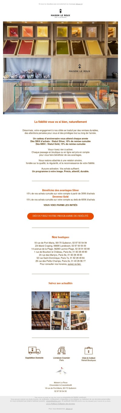 Découvrez votre nouveau Programme Fidélité Maison Le Roux