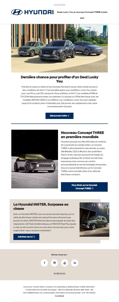 Deals Lucky You, le nouveau Concept THREE et bien plus