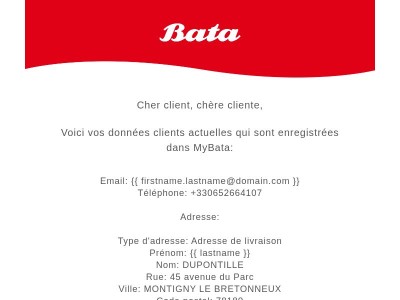 My Bata - Données client