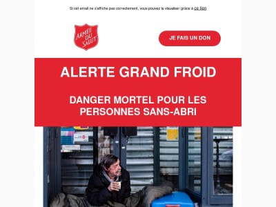 [Urgence Grand Froid] Le froid est insoutenable pour les personnes à la rue