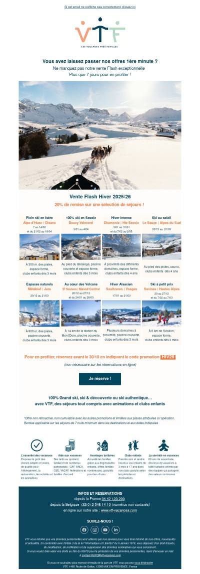 Tic tac ⏰ Ventes flash Hiver ❄️ Avis aux retardataires