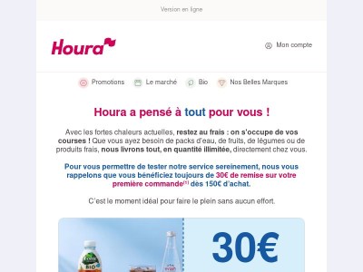 Profitez de 30€ offerts sur votre 1ère commande !