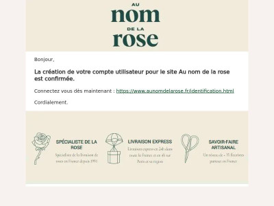 Validation de votre compte utilisateur