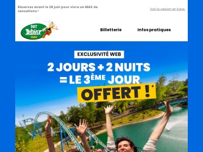 Jamais 2 sans 3 ! Journée au Parc offerte 🎢