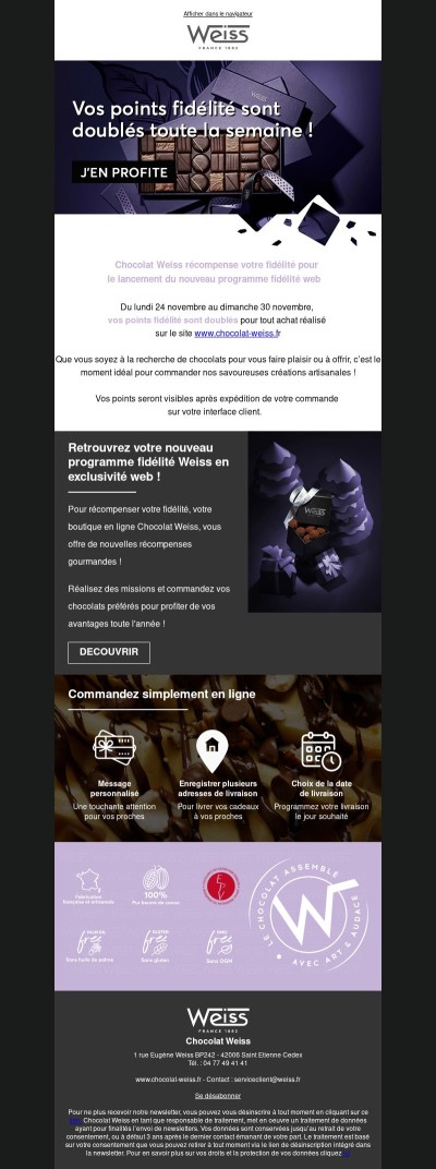 Points fidélité doublés pour tout achat ❤️