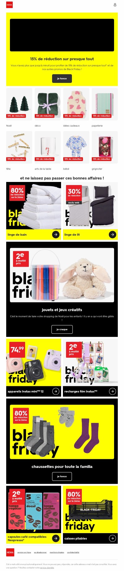 🖤 dernier jour ! 15% de réduction sur presque tout pour Black Friday