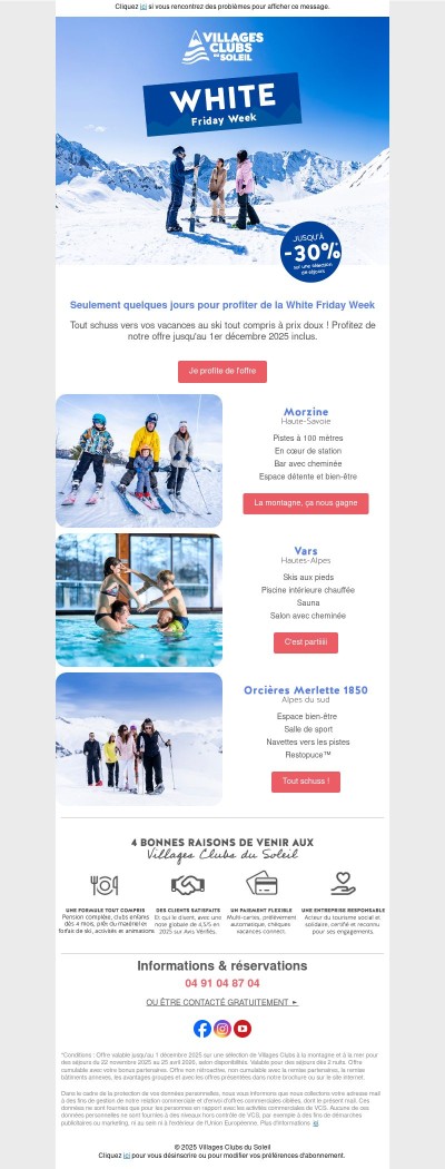 ❄️ White Friday Week : Jusqu'à -30% sur votre séjour hiver