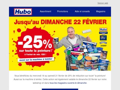 En ce moment -25% sur toute la peinture*