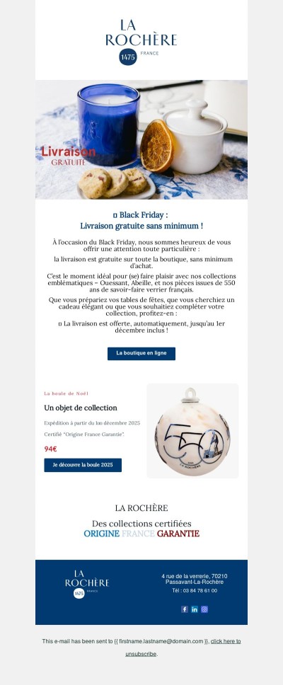 Livraison gratuite sans minimum d'achat