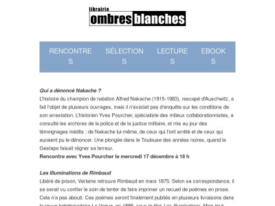 Regards historiques : les rencontres de la semaine à la librairie Ombres blanches