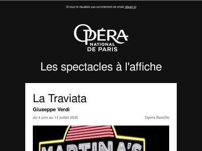✨À l'affiche : La Traviata, Ercole amante, La Bayadère, La Cenerentola...