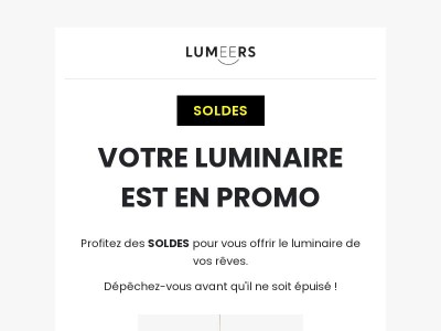 Votre luminaire est en SOLDES ! Craquez maintenant (ou jamais)