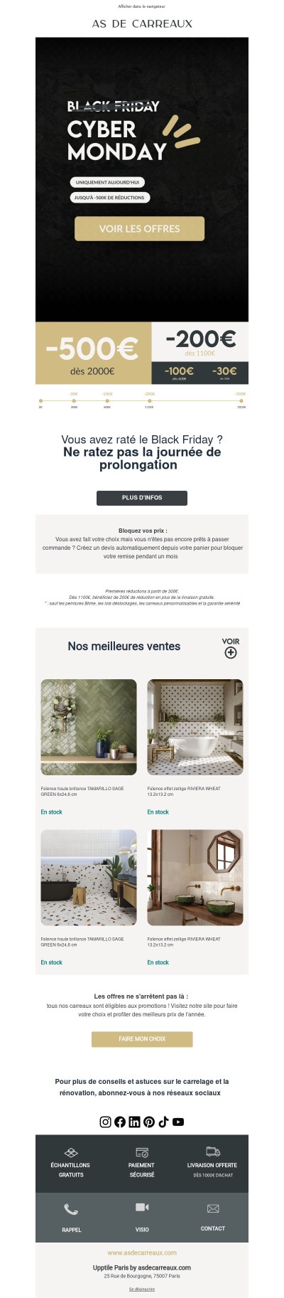 DERNIER JOUR ⏰Vos carreaux préférés en promotion