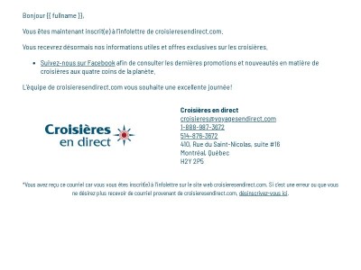 Inscription infolettre de Croiseresendirect