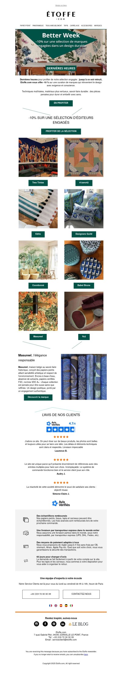 Dernières heures :  -10% sur une sélection de marques engagées dans un design plus durable