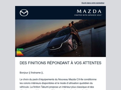 Adaptez le Nouveau Mazda CX-6e à vos besoins