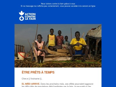 El Niño arrive, votre soutien compte !