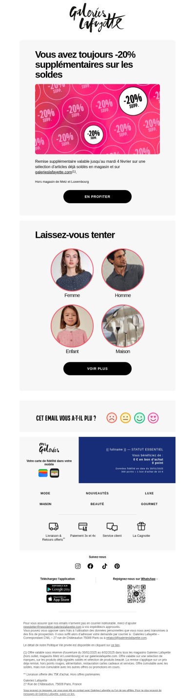 🔥​​ Soldes : bénéficiez de -20% supplémentaires