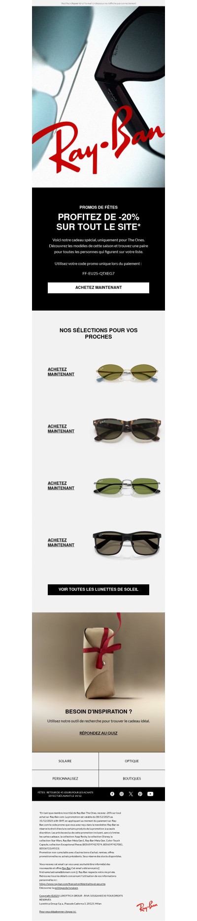 -20% sur tout le site | Promos de fêtes