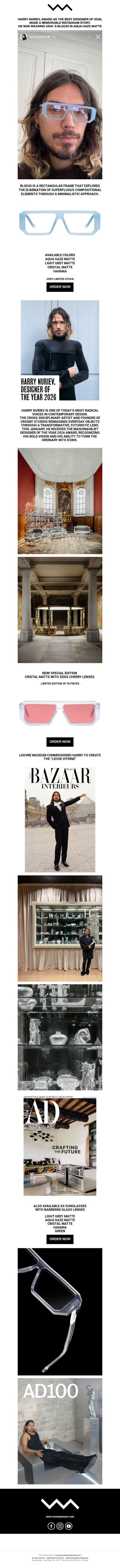 • VAVA . HARRY NURIEV, AWARD AS THE BEST DESIGNER OF 2026, WEARING VAVA MODEL BL0030