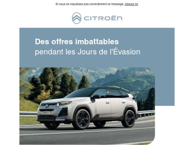Jours de l’Évasion : profitez d’offres exclusives Citroën !