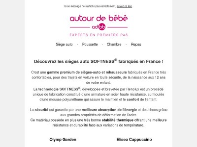 Découvrez les sièges auto SOFTNESS de Renolux