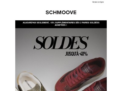 SOLDES : Jusqu'à -40% & -10% supp.