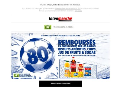 Coup d'envoi des promos : jusqu'à 80% remboursés pour l'apéro.⚽