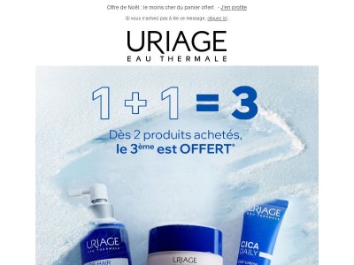 Noël continue : 3 soins Uriage pour le prix de 2 !✨