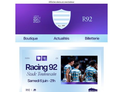 Prévente complète pour Racing 92 – Stade Toulousain !