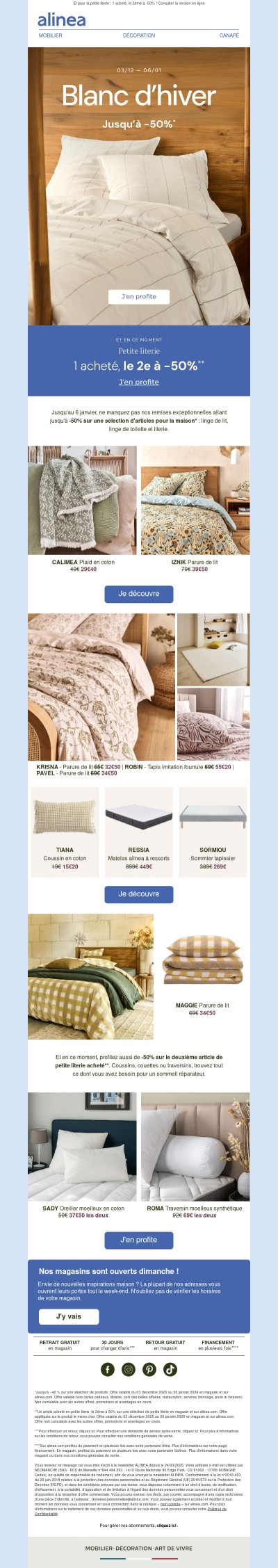 🛏️ Jusqu'à -50% : la literie de rêve et le linge de maison à prix doux