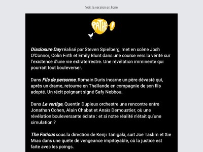 La semaine du 10 juin au cinéma