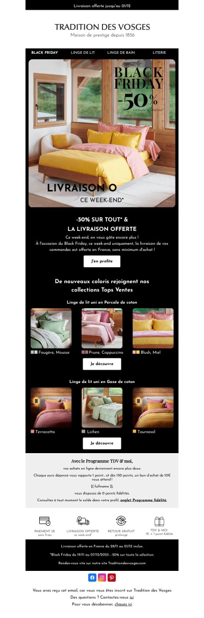  Black Friday à -50%🔥| Livraison offerte ce week-end*