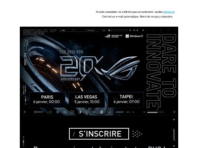 🚀 Le ROG CES 2026 commence bientôt : réservez votre place dès maintenant !