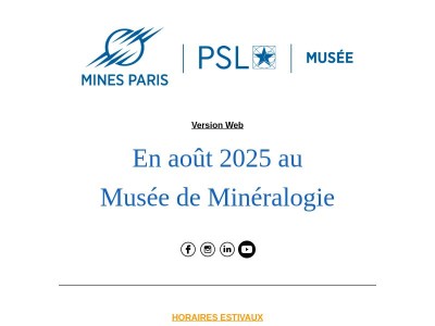 En août au Musée de Minéralogie