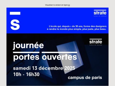 🔵 Plus que 5 jours avant les Portes Ouvertes de Strate Paris
