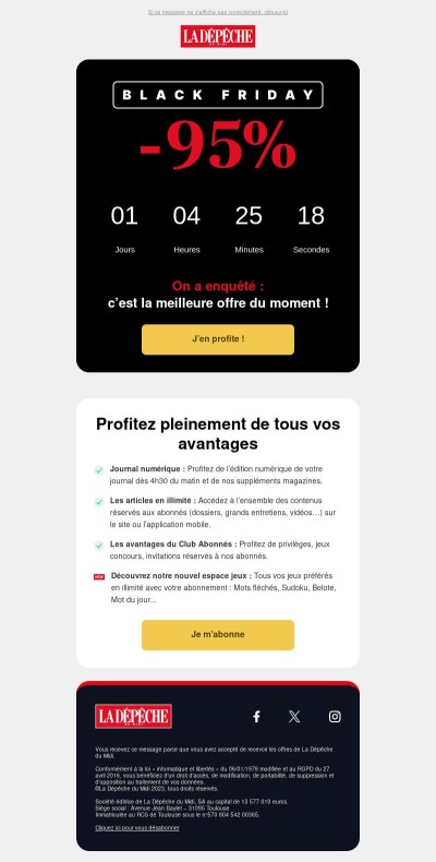 ⚫ Black Friday -95% : dernières heures pour profiter de notre offre !