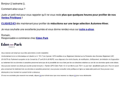 Ventes Privilèges : dernières heures ! ⏳